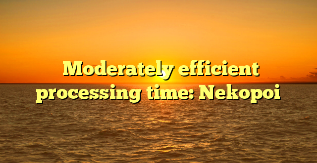  Moderately efficient processing time: Nekopoi